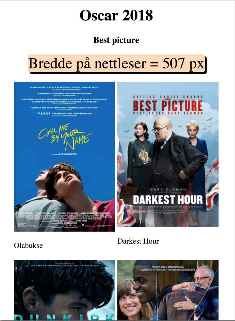 Eksempel på responsiv grid